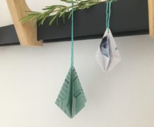 Origami kerstdecoratie met oud papier, appelzee.com