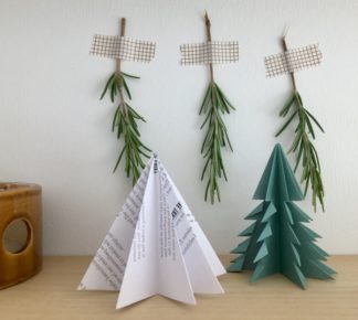 origami kerstboompje uit oud papier, appelzee.com